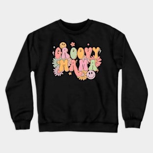 Groovy Mama Retro 70s Funky Hippie Mothers Day Crewneck Sweatshirt